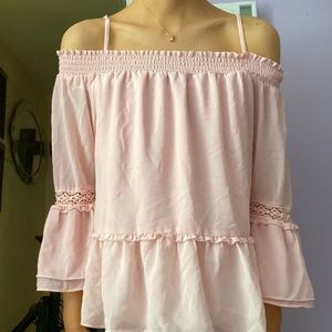 Off the shoulder pink blouse size small from Macys